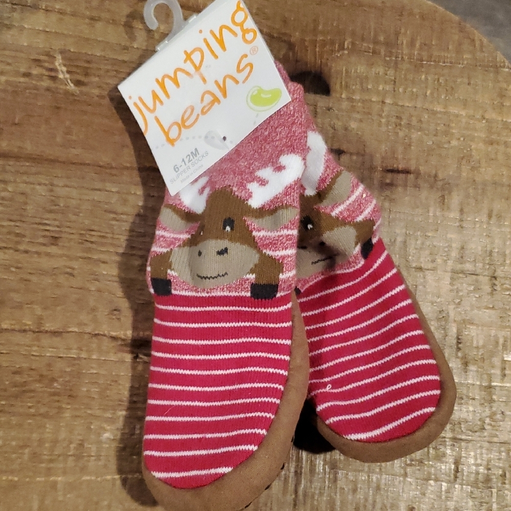 Jumping Beans Reindeer Baby Booties